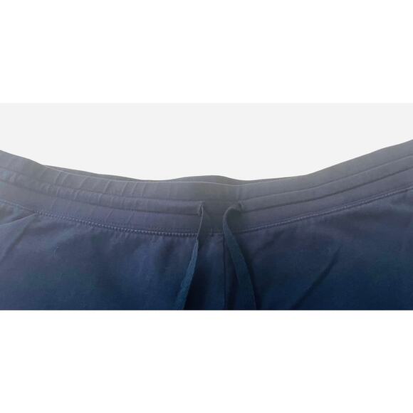 KAREN SCOTT HI-RISE WIDE LEG PULL-ON CAPRIS PANTS, WOMENS, L, NAVY BLUE-DRAWCORD - Picture 2 of 11